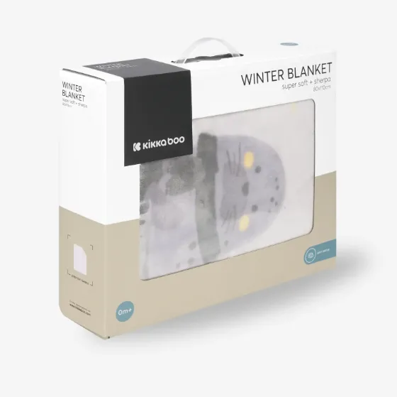 Păturică Kikkaboo Sherpa Seally Me Grey, 80x110 cm Păturică Kikkaboo Sherpa Seally Me Grey, 80x110 cm