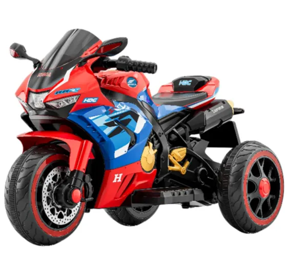 Детский электромотоцикл с дистанционным управлением, красно-синий (RT516)