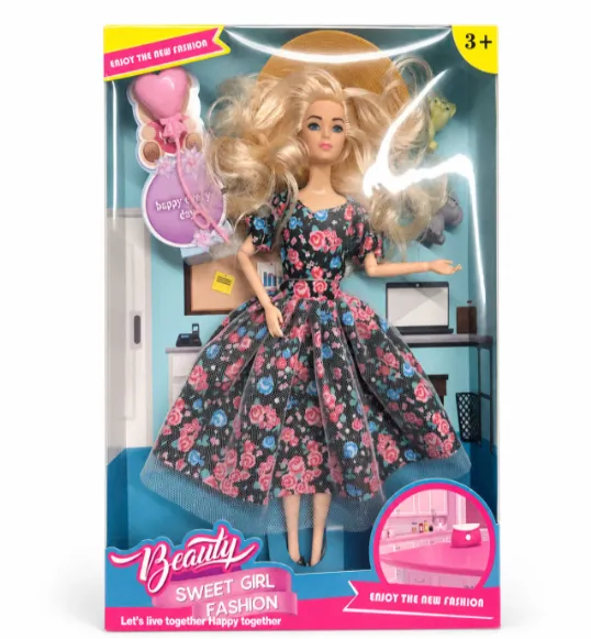 Păpușă 29 cm cu accesorii, neagra, DS2502A1-3, cod 10245b