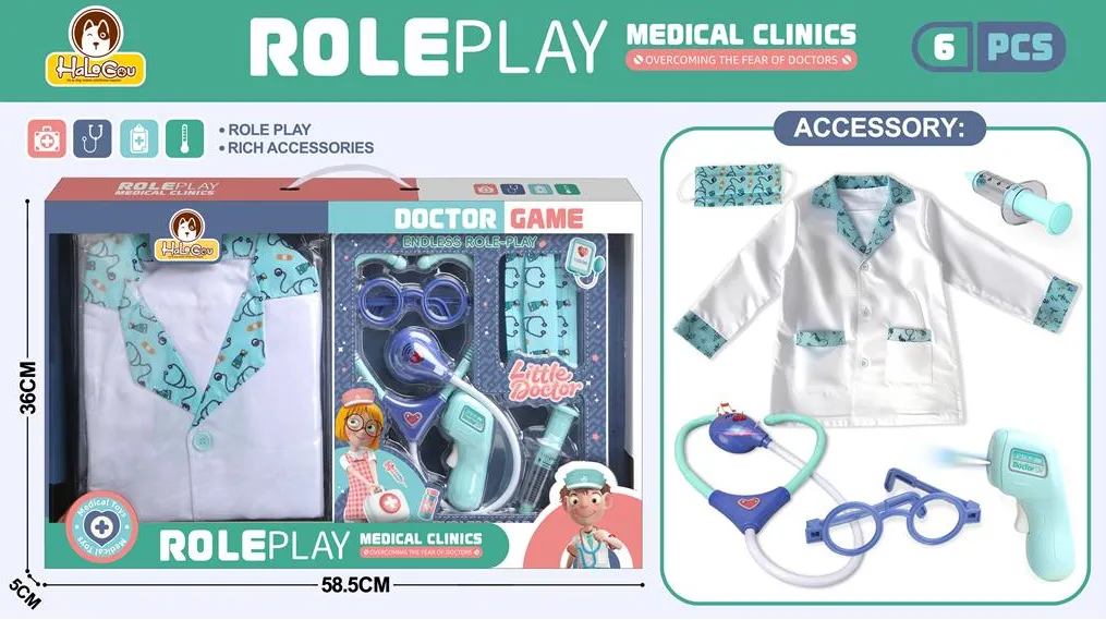 Set de haine si accesorii de medic verde, DF546-146B