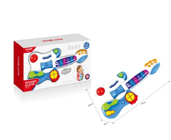 Детская гитара с батарейками.