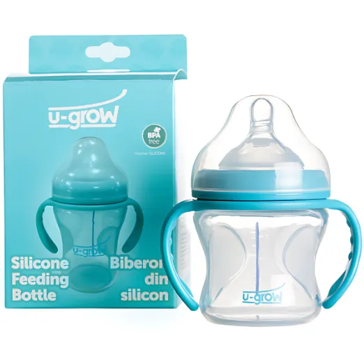 Biberon cu senzor de temperatura si gat larg din sticla, 150 ml