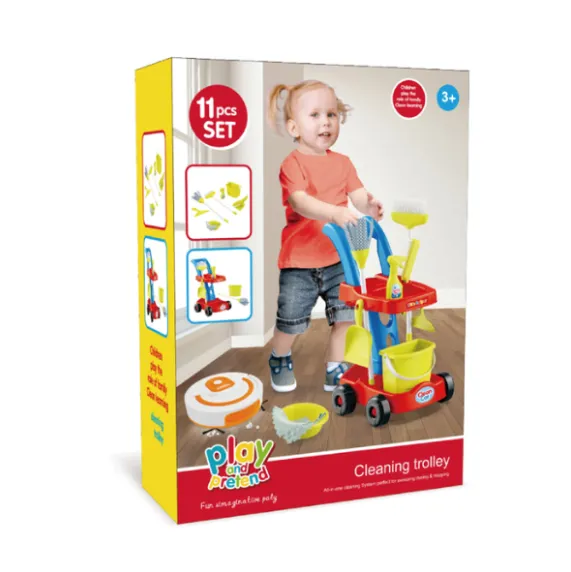 Set de curățenie cu cărucior și mătură Set de curățenie cu cărucior și mătură