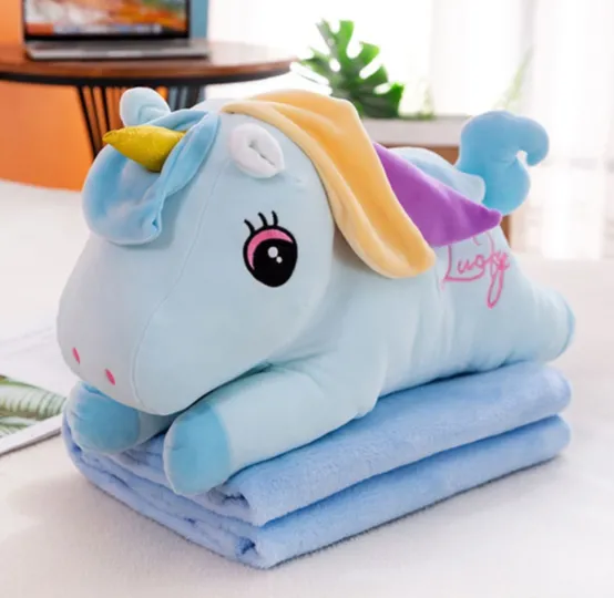 Jucarie din plus cu plapuma „Unicorn albastru” (86824)
