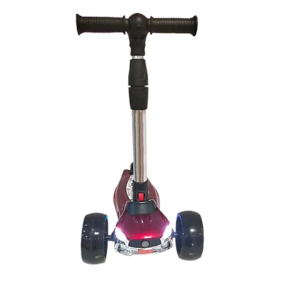 Детский трехколесный самокат со светящимися колесами и музыкой, 3 цвета