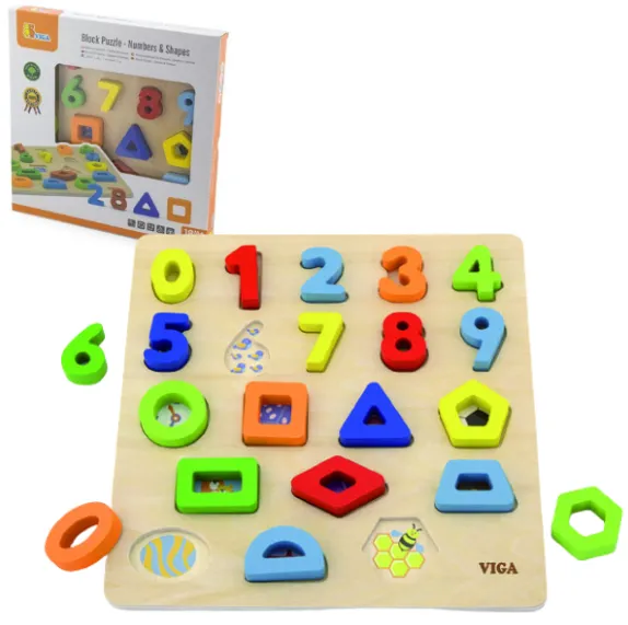 Bloc puzzle „Numere și forme geometrice”