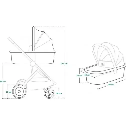 Carucior 2/1 Lionelo Amber Grey Stone Carucior 2/1 Lionelo Amber Grey Stone