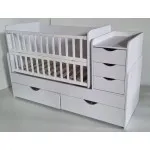 Pătuţ Eucalyptus Larry Premium Transformer (DS-1002) Alb+Gri Pătuţ Eucalyptus Larry Premium Transformer (DS-1002) Alb+Gri