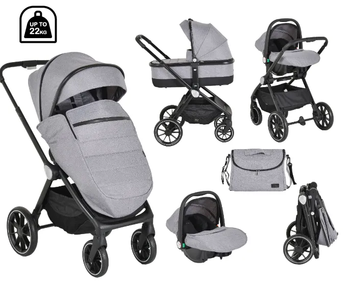 Carucior 3 in 1 Moni Christiano Grey Carucior 3 in 1 Moni Christiano Grey
