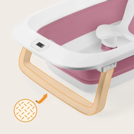 Cadita pliabila cu termometru Lionelo BabyBubble Pink Magnolia, 85 cm Cadita pliabila cu termometru Lionelo BabyBubble Pink Magnolia, 85 cm