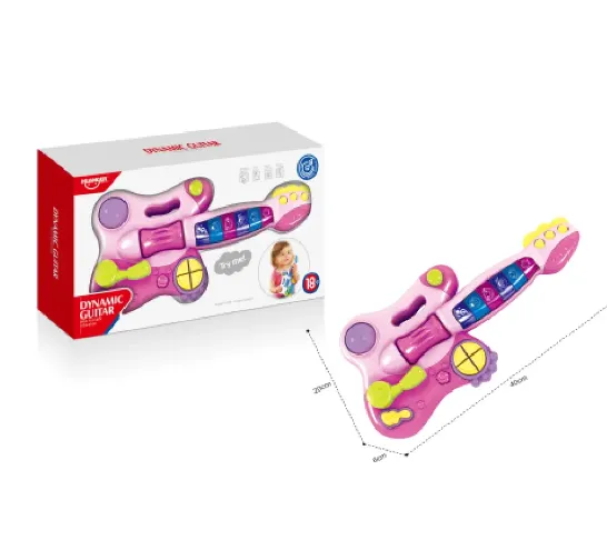 Детская гитара с батарейками.